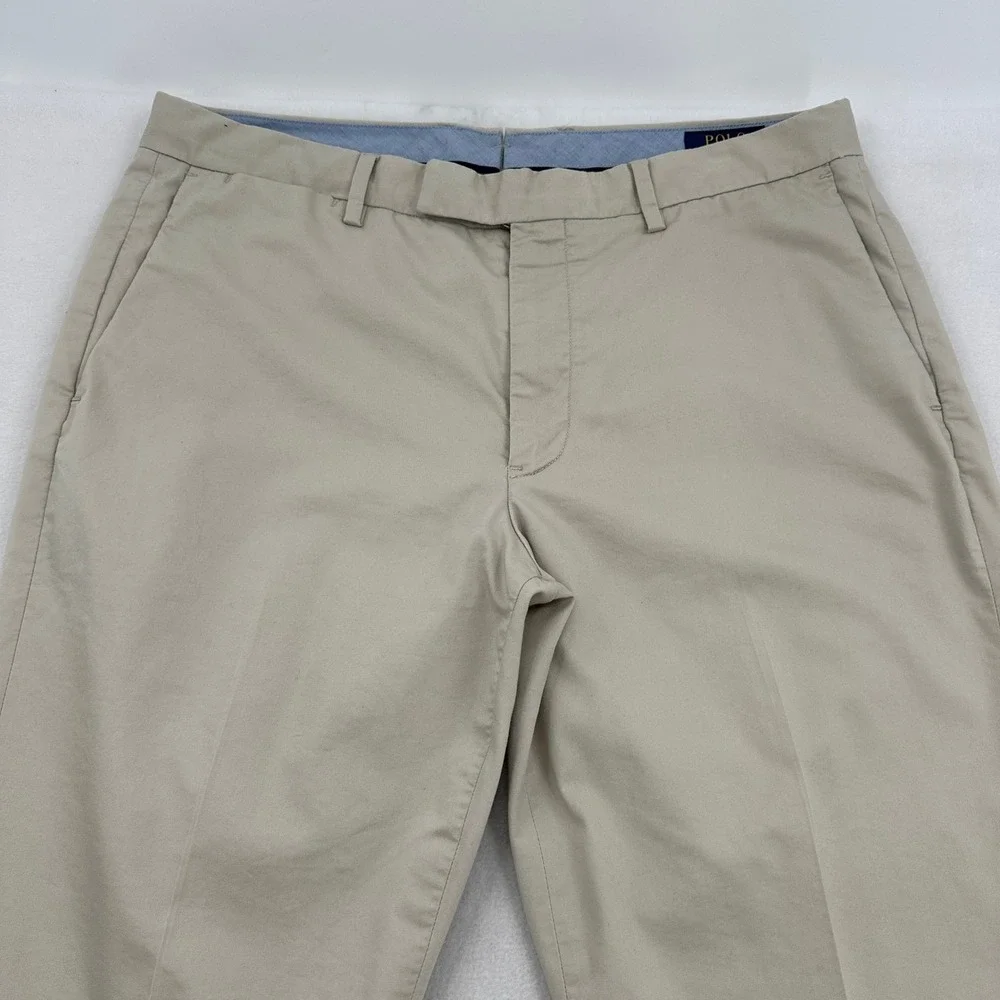 Polo Ralph Lauren Men  34x34 Stretch Straight Fit Chino Pants Tan Khaki Preppy